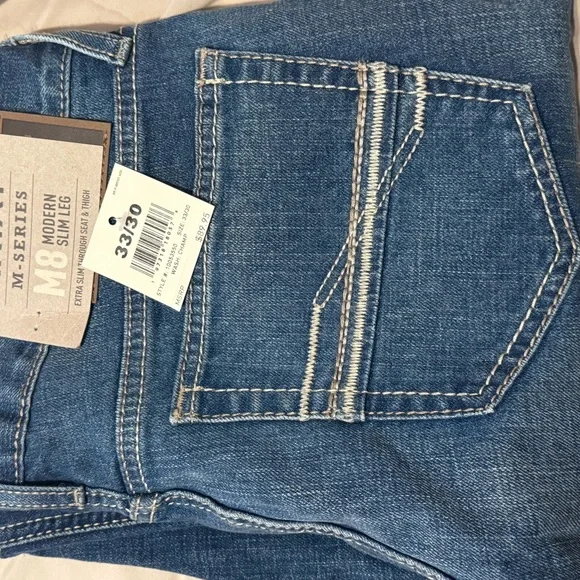 Ariat Men’s Blue Denim M8 Jeans - Picture 1 of 4